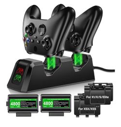 GaloDrmy Rechargeable-Battery-Pack-for-Xbox-Controller with Charging Station, 2x4800mWh Batteries with Charger Dock for Xbox Series X|S/One X|S/Elite 