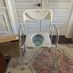NEW AUITOA Raised Toilet Seat With Detachable Backrest
