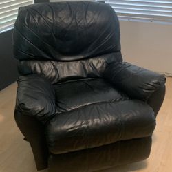$150  Leather Armchair Recliner, black