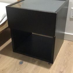 Pair Of Glass Topped Ikea End Tables