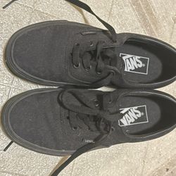 All Black Vans with laces 
