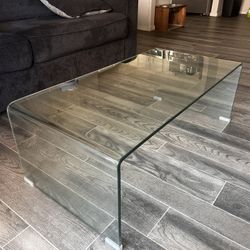 Modern Glass Waterfall Coffee Table