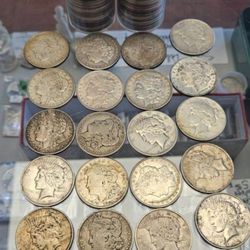 Morgan and Peace  Silver Dollars for sale !  $1 over melt.