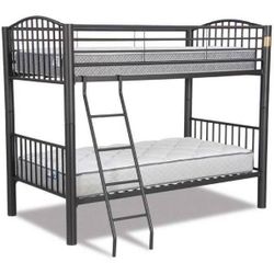 New Black Metal Twin Bunk Bed 