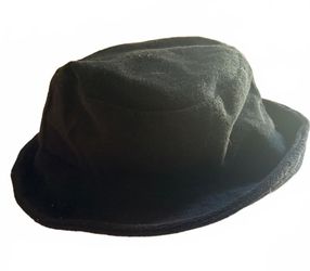 Black Velvet Bucket Hat Soft Fabric Casual Style