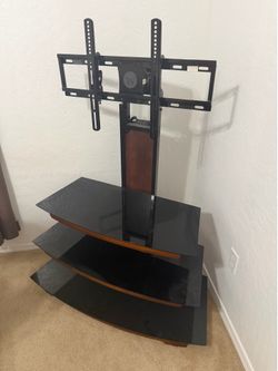 Tv mount stand (smoked glass shelves)
