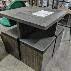 Cute Compact Table With Storage Chairs 
