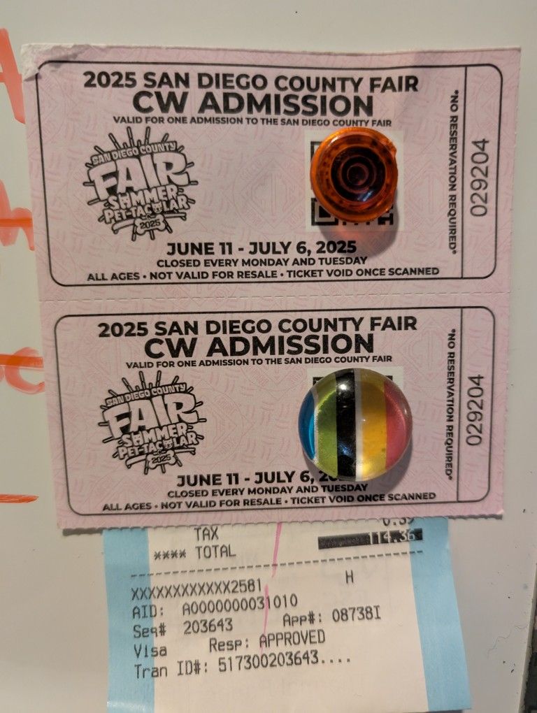 2 San Diego Fair Tickets