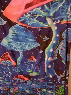 Fluorescent decorative multiple use artistry colorful trippy mushroom.shrooms vibees