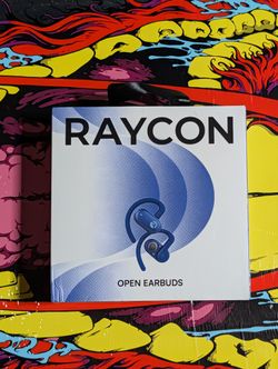 Raycon Fitness Open Earbuds - Electric Blue IPX5 Waterproof Bluetooth RBO725 NEW
