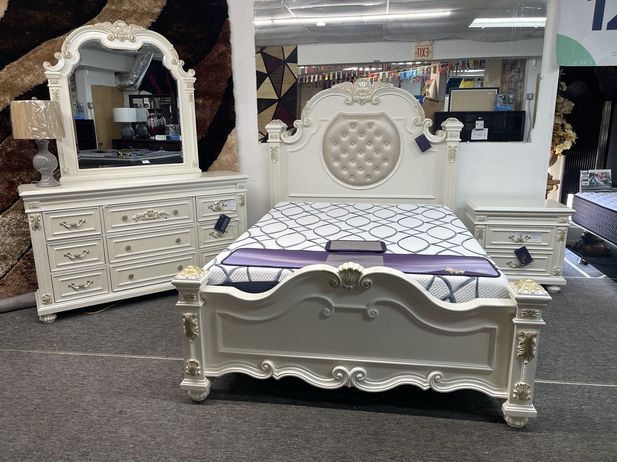 Summer Sales: Brand New 100% Wood Beige 5-PCs Bedroom Set