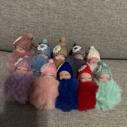  New Plush Sleeping Doll Keychains ! Read Descripción Please !