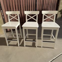 3 White Kitchen Chairs $65obo