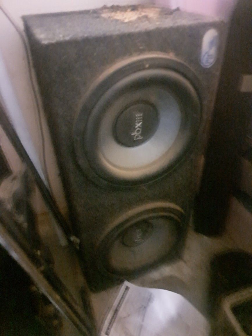 2 10" PBX 1000 Watt (Each) Subwoofers In Custom Wood Box