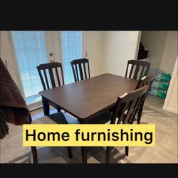 Furniture table with six chair