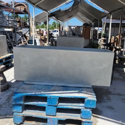 Concrete Large Rectangular Planters / Cement Backyard Patio Garden Planter Pots