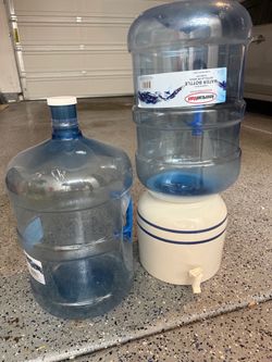 5-Gallon Water Jugs with Ceramic Dispenser Base