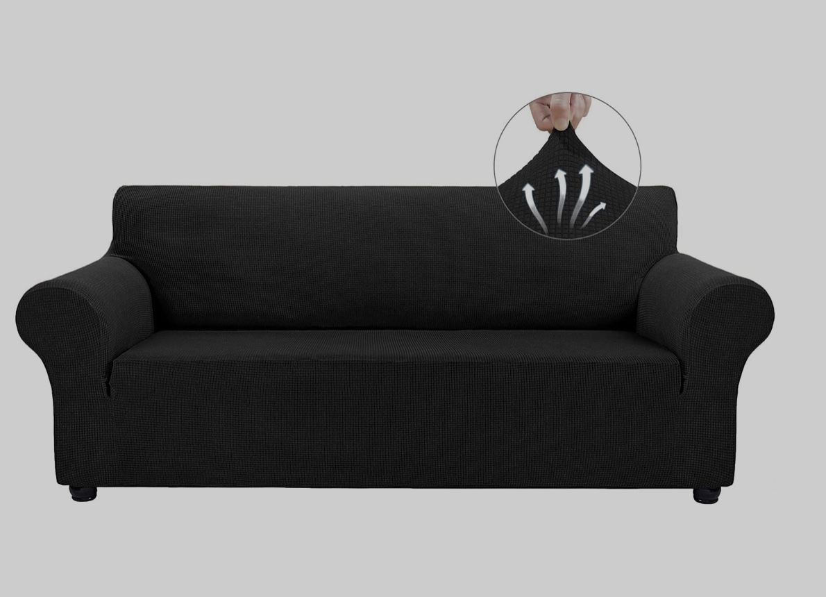 New Sofa Slip Cover-3 Cushion Sofa Cover-black