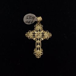 Gold 10k Cross Pendant New