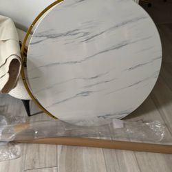 Faux Marble Round Coffee Table