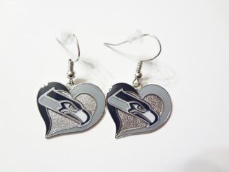 New Heart Seattle Seahawks Earrings