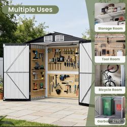 Brand New Grey 4x6 Ft Metal Shed