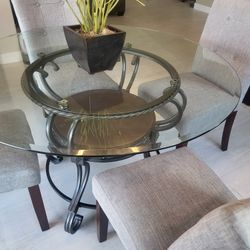 Free Couch, Has Some Tears, Really Comfortable, Dining Table Good Condition With 4 Chairs Is $60 Dll, Center Table $15,end Table $50, And Book Shelf/$