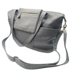 Lily Jade 100% Leather 'Madeline' Gray Backpack/Over Shoulder Tote Diaper Bag