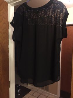 H&m black lace shirt
