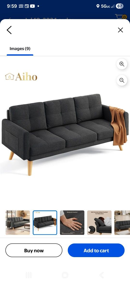 Aiho 67" L Modern Loveseat Sofa