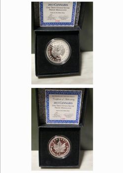 2013 1 OZ Silver Marijuana Round