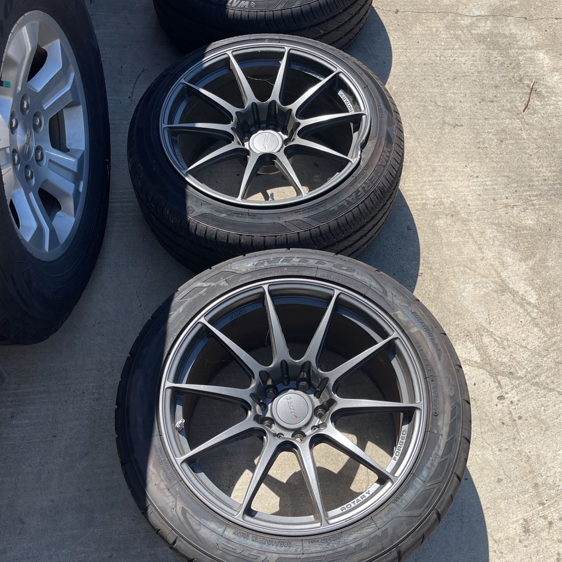Set Of 3 TSW Wheels Rotary Forged 18 Inch Gunmetal Spoke 5 X 114.3 Nissan Japanese Etc 370z G37 Infiniti