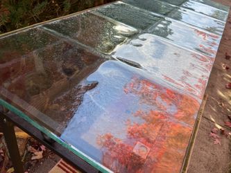 Glass Top Iron Base Accent Table
