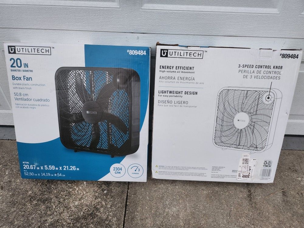 Utilitech 20-Inch Box Fan -BRAND NEW