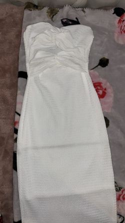 SHEIN Twist Front Cut Out Tube Top Dress White Size Xs