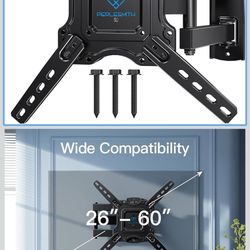 🔥Brand new🔥 Full Motion TV Wall Mount for Most 26-60 inch Flat Curved OLED 4K TVs up to 77lbs, Wall Mount TV Bracket with Swivel & Extension Arm, Ti