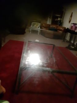 Heavy big glass table .