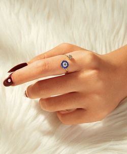 Gold plated evil eye ring