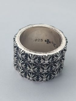 Chrome Hearts Three Row Sterling Silver Pete punk Ring for Sale in