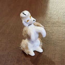 Vintage Mid-Century porcelain dog poodle . Pre-owned, good shape, no 
chips or cracks.
Porcelain with faux fur - see the photos It is 5.5 tall. Weight