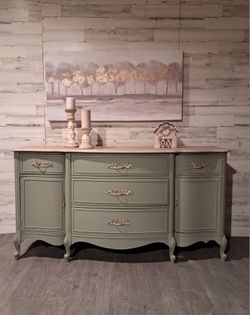 Refinished French Provincial Walnut Wood Buffet/Dresser 