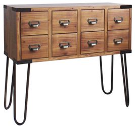 Console Table 8 Drawer In Dark Oak