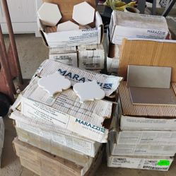 Ceramic Wall Tile , 3 Different Designs, White, Hexagon, White,Trevol, And Last Rectangle Grey