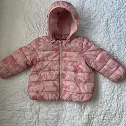 GAP Disney Pink Minnie Mouse Puffer Toddler Girls Jacket