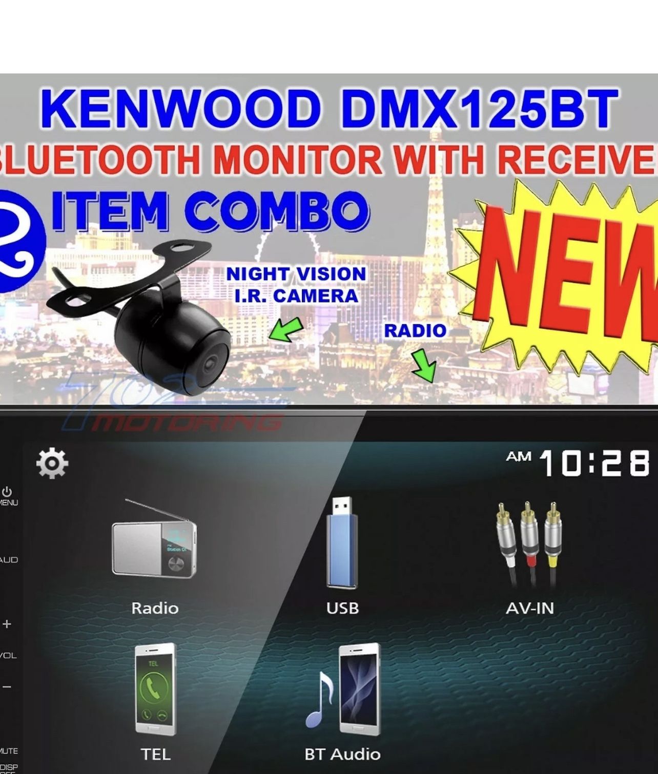 KENWOOD DMX125BT DOUBLE DIN 6.8” TOUCHSCREEN CAR STEREO DIGITAL MEDIEA RECEIVER