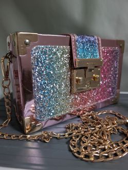 Glitter Pink Chrome Box Bag