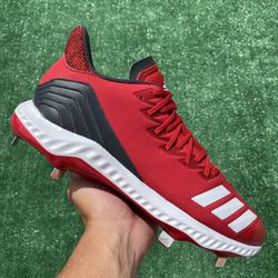 ADIDAS ICON BOUNCE “POWER RED” METAL BASEBALL CLEATS (Size 11.5 and 12, Men’s Available)