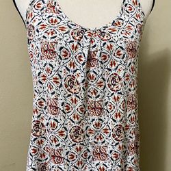 Converse One Star Women’s M Oversized Racerback Twist Tank Top White Red Print