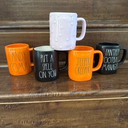 5 Rae Dunn ceramic mugs
