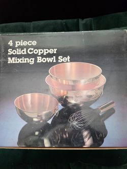4 Piece Solid Copper Mixing Bowl Set